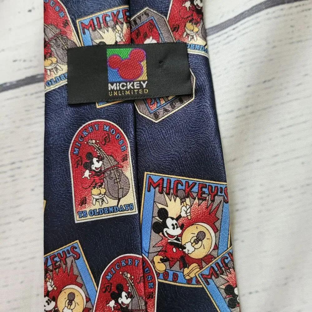 Mickey Unlimited Size 65” Vintage Novelty Tie Classic Disney‎ Print Black